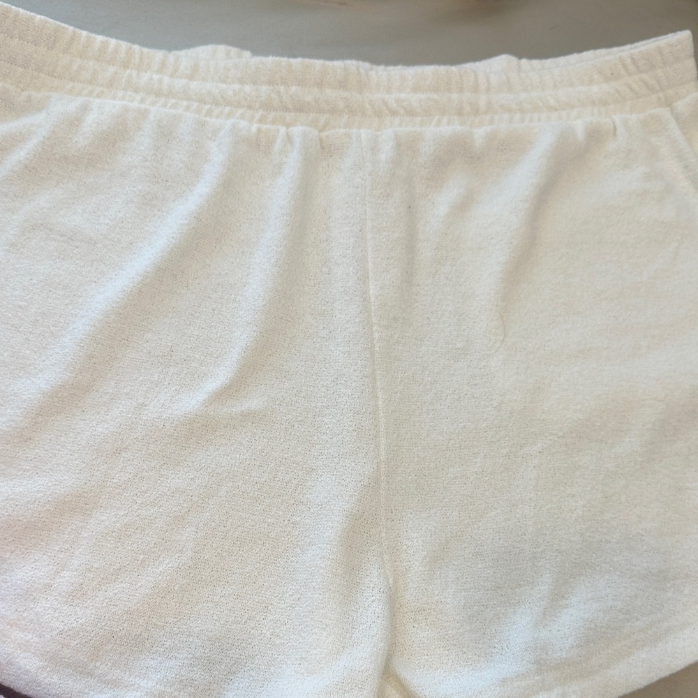 Free People White Terry Cloth Lounge Shorts - Picture 2 of 5